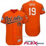 Maglia Baseball Uomo Baltimore Orioles 19 Chris Davis Arancione 2017 Allenamento Primaverile Flex Base Giocatore
