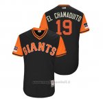 Maglia Baseball Uomo San Francisco Giants Alen Hanson 2018 Llws Players Weekend El Chamaquito Nero