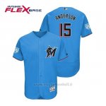 Maglia Baseball Uomo Miami Marlins Brian Anderson Flex Base Entrenamiento De Primavera 2019 Blu