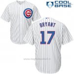Maglia Baseball Uomo Chicago Cubs 17 Kris Bryant Bianco Autentico Collezione Cool Base