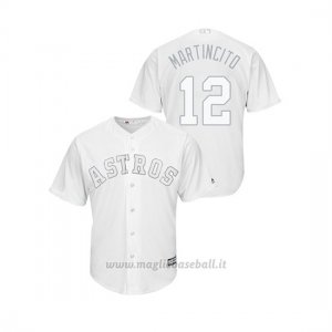 Maglia Baseball Hombre Houston Astros 12 Martin Maldonado 2019 Players Weekend Martincito Replica Bianco