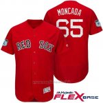Maglia Baseball Uomo Boston Red Sox Yoan Moncada Rosso 2017 Allenamento Primaverile Flex Base Giocatore
