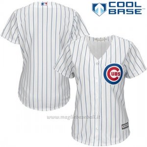 Maglia Baseball Donna Chicago Cubs Bianco Autentico Collezione Cool Base