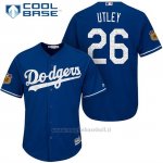 Maglia Baseball Uomo Los Angeles Dodgers Chase Utley 2017 Allenamento Primaverile Cool Base Giocatore