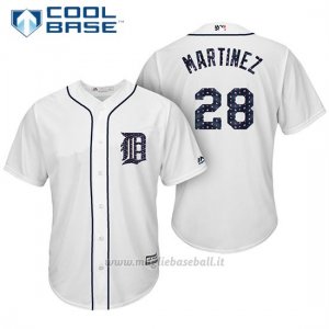 Maglia Baseball Uomo Detroit Tigers 2017 Estrellas y Rayas J.d. Martinez Bianco Cool Base