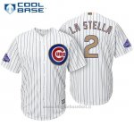 Maglia Baseball Uomo Chicago Cubs 2 Tommy La Stella Bianco Or Program Cool Base
