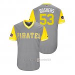Maglia Baseball Uomo Pittsburgh Pirates Buddy Boshers 2018 Llws Players Weekend Boshers Grigio