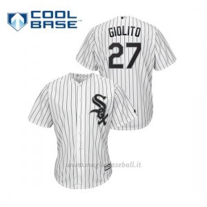 Maglia Baseball Uomo Chicago White Sox 27 Lucas Giolito Cool Base Bianco