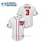 Maglia Baseball Uomo Washington Nationals 3 Michael A. Tayl Or 2019 Postseason Cool Base Bianco