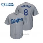 Maglia Baseball Uomo Los Angeles Dodgers Manny Machado Cool Base Official Majestic Road Grigio