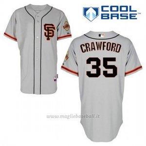Maglia Baseball Uomo San Francisco Giants Brandon Crawford 35 Grigio Alterner Cool Base