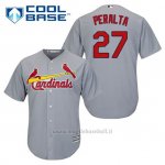 Maglia Baseball Uomo St. Louis Cardinals Jhonny Peralta 27 Grigio Cool Base