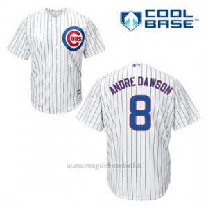 Maglia Baseball Uomo Chicago Cubs 8 Andre Dawson Bianco 1ªCool Base