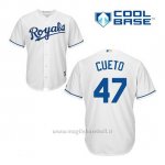 Maglia Baseball Uomo Kansas City Royals Johnny Cueto 47 Bianco 1ªCool Base