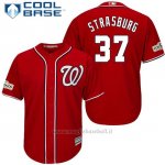 Maglia Baseball Uomo Washington Nationals 2017 Postseason Stephen Strasburg Scarlet Cool Base