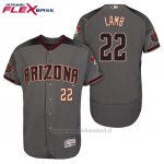 Maglia Baseball Uomo Arizona Diamondbacks 22 Jake Lamb Grigio Nero 20 Anniversario Flex Base