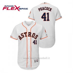 Maglia Baseball Uomo Houston Astros Brad Peacock 150th Aniversario Patch Flex Base Bianco