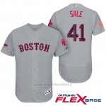 Maglia Baseball Uomo Boston Red Sox 2017 Estrellas y Rayas 41 Chris Sale Grigio Flex Base