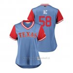 Maglia Baseball Donna Texas Rangers Alex Claudio 2018 Llws Players Weekend Ac Light TOrnto Blue Jays