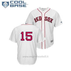 Maglia Baseball Uomo Boston Red Sox Dustin Pedroia Cool Base Replica 1ªBianco