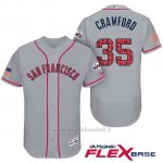 Maglia Baseball Uomo San Francisco Giants 2017 Estrellas y Rayas Brandon Crawford Grigio Flex Base