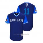 Maglia Baseball Uomo TOrnto Blue Jays Kevin Pillar 2018 Llws Players Weekend Kp Blu
