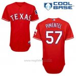 Maglia Baseball Uomo Texas Rangers Stolmy Pimentel 57 Rosso Alterner Cool Base