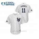 Maglia Baseball Uomo New Y Ork Yankees 11 Brett Gardner 2019 Postseason Cool Base Bianco