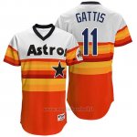 Maglia Baseball Uomo Houston Astros 11 Evan Gattis Arancione Turn Back The Clock