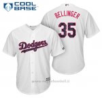 Maglia Baseball Uomo Los Angeles Dodgers 2017 Estrellas y Rayas Cody Bellinger Bianco Cool Base