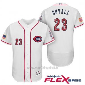Maglia Baseball Uomo Cincinnati Reds 2017 Estrellas Y Rayas 28 Adam Duvall Bianco Flex Base
