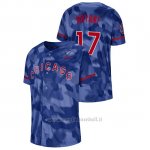 Maglia Baseball Hombre Chicago Cubs Kris Bryant Camuffamento Autentico Collezione Blu