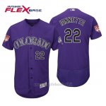 Maglia Baseball Uomo Colorado Rockies Chris Iannetta Flex Base Entrenamiento De Primavera 2019 Viola