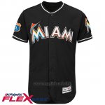 Maglia Baseball Uomo Miami Marlins Blank Nero Flex Base Autentico Collezione Allenamento Primaverile