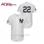 Maglia Baseball Uomo New Y Ork Yankees 22 Jacoby Ellsbury 2019 Postseason Flex Base Bianco