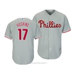 Maglia Baseball Uomo Philadelphia Phillies Rhys Hoskins Cool Base Away Grigio