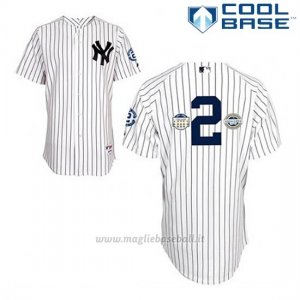 Maglia Baseball Uomo New York Yankees Derek Jeter 2 Bianco Commemoratif Cool Base