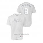 Maglia Baseball Hombre Tampa Bay Rays 8 Brandon Lowe 2019 Players Weekend Autentico Bianco