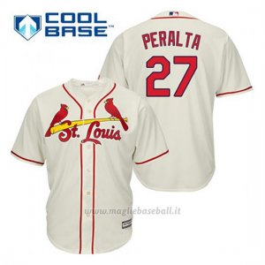 Maglia Baseball Uomo St. Louis Cardinals Jhonny Peralta 27 Crema Alterner Cool Base