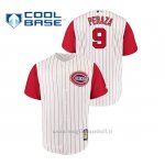 Maglia Baseball Hombre Cincinnati Reds 9 Jose Peraza Throwback 1961 Cool Base Bianco Rosso