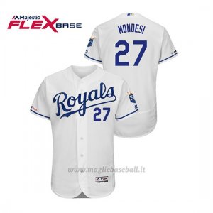 Maglia Baseball Uomo Kansas City Royals Adalberto Mondesi 150th Aniversario Patch Flex Base Bianco