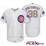 Maglia Baseball Uomo Chicago Cubs 38 Mike Montgomery Bianco Or Program Flex Base
