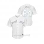 Maglia Baseball Hombre Toronto Blue Jays 64 Derek Law 2019 Players Weekend Replica Bianco