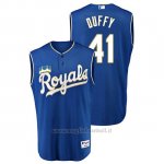 Maglia Baseball Uomo Kansas City Royals Danny Duffy Throwback Turn Ahead Blu