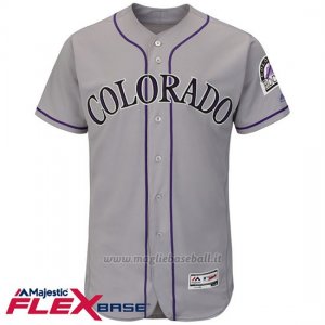 Maglia Baseball Uomo Colorado Rockies Blank Grigio Flex Base Autentico Collezione