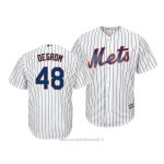 Maglia Baseball Uomo New York Mets Jacob Degrom 48 Bianco Home Cool Base