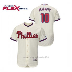Maglia Baseball Uomo Philadelphia Phillies J.t. Realmuto 150th Aniversario Patch Flex Base Crema