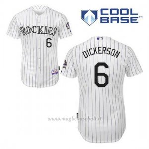 Maglia Baseball Uomo Colorado Rockies Corey Dickerson 6 Bianco 1ªCool Base