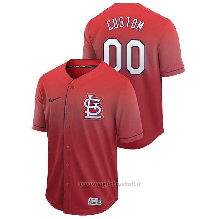 Maglia Baseball Uomo St. Louis Cardinals Personalizzate Fade Autentico Rosso